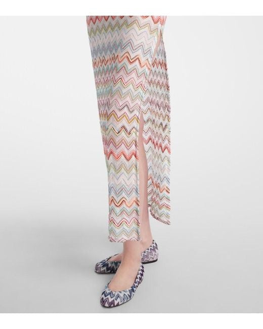 Missoni White Zigzag Crochet Maxi Dress
