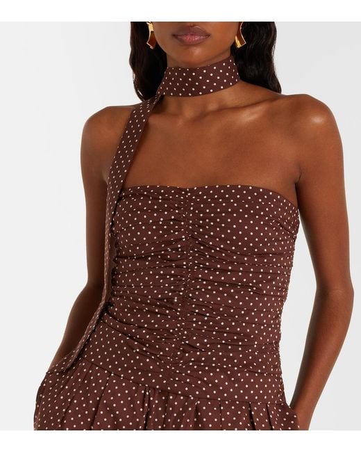 Posse Brown Edie Polka-Dot Top
