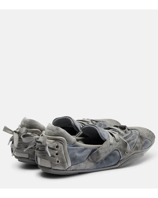 Acne Gray Suede Sneakers