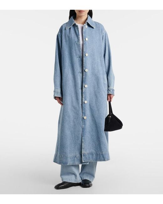 Agolde Blue X Maria Mcmanus Denim Wrap Coat
