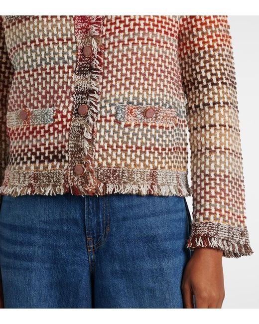 Veronica Beard Pink Sariyah Cotton And Wool-Blend Knit Jacket
