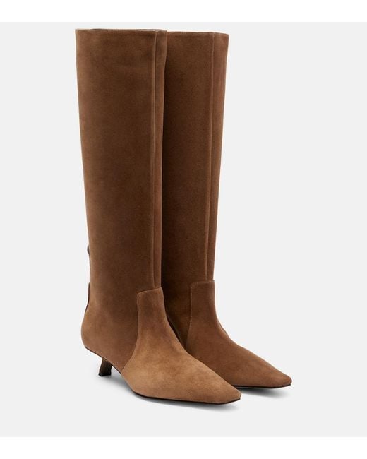 Brunello Cucinelli Brown Monili Suede Knee-High Boots