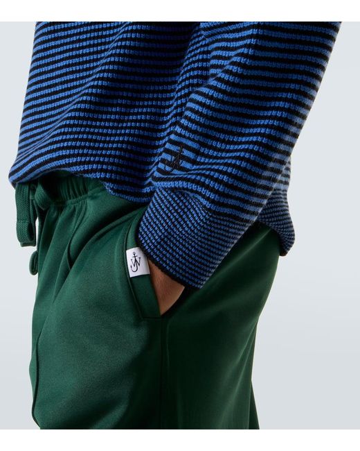 J.W. Anderson Blue Striped Half-Zip Sweater for men