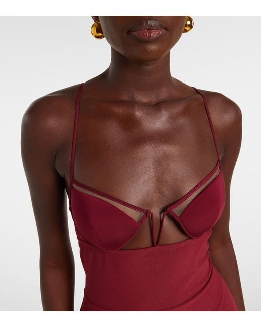 Nensi Dojaka Red Cutout Gown