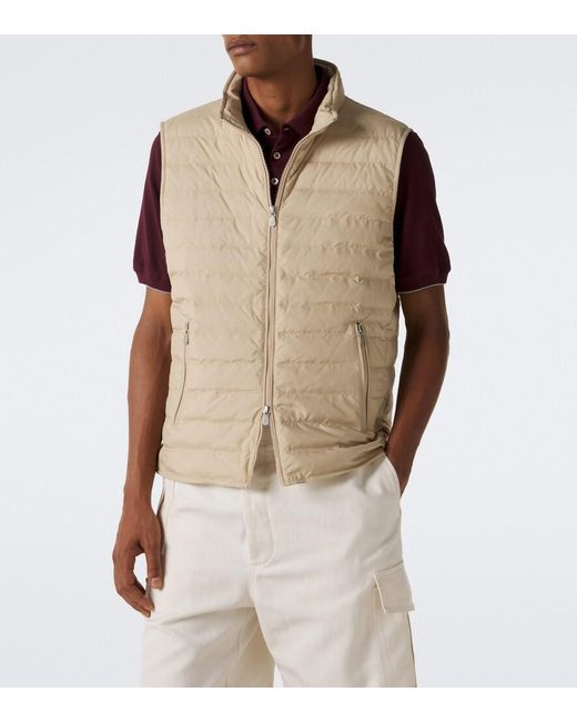 Brunello Cucinelli Natural Technical Down Vest for men