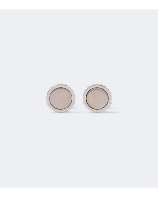 Giorgio Armani White Cufflinks With Crystals for men