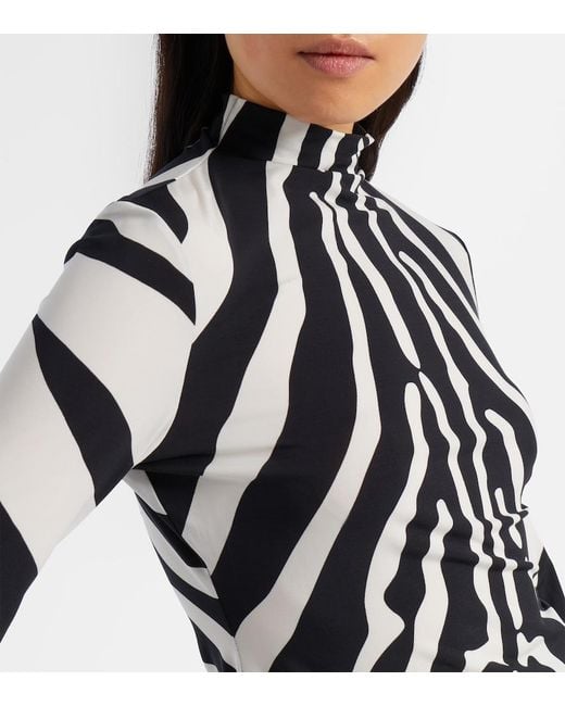Ferragamo Black Zebra-Print Top