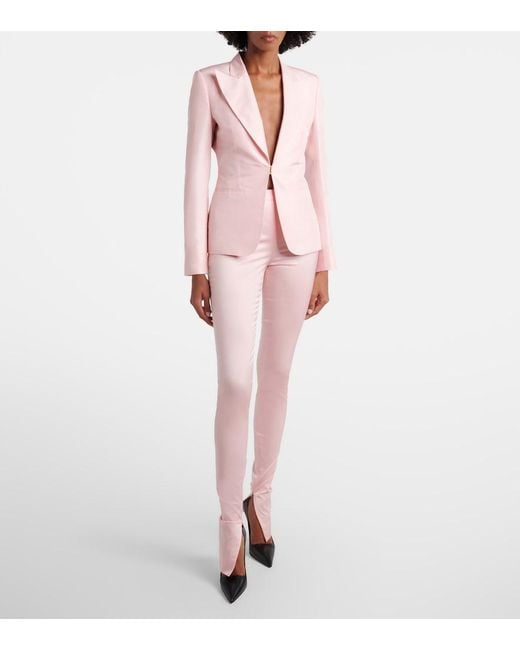 Gucci Pink Silk-Blend Faille Leggings