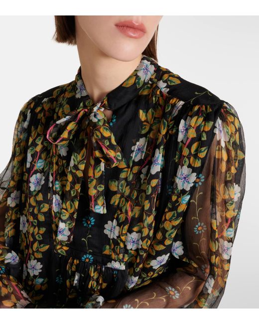 Etro Multicolor Floral Silk Crepon Minidress