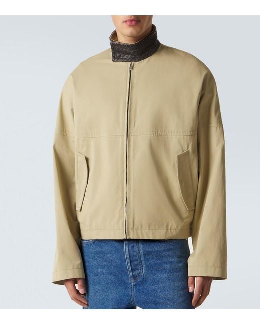 Bottega Veneta Natural Intrecciato Cotton Blouson Jacket for men