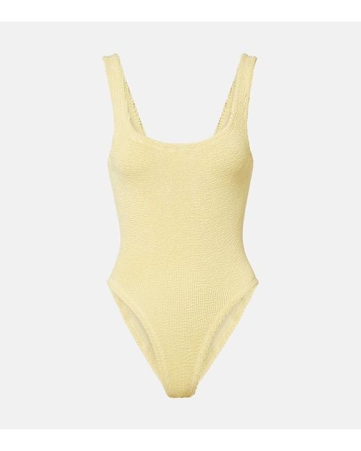 Hunza G Yellow Square Neck Swimsuit