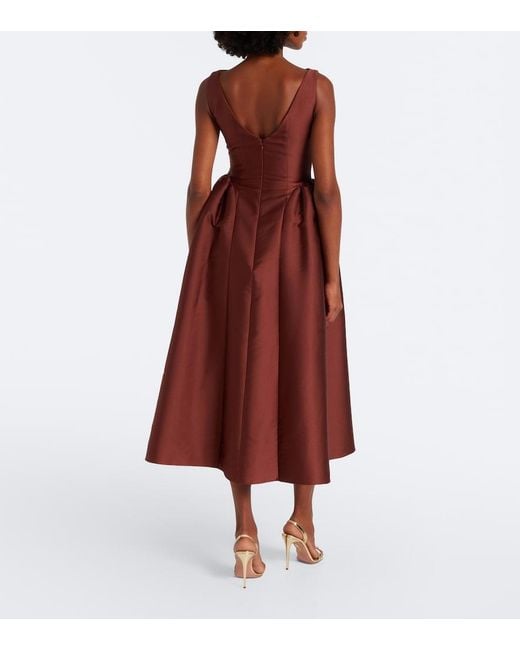 Roland Mouret Red Taffeta Midi Dress