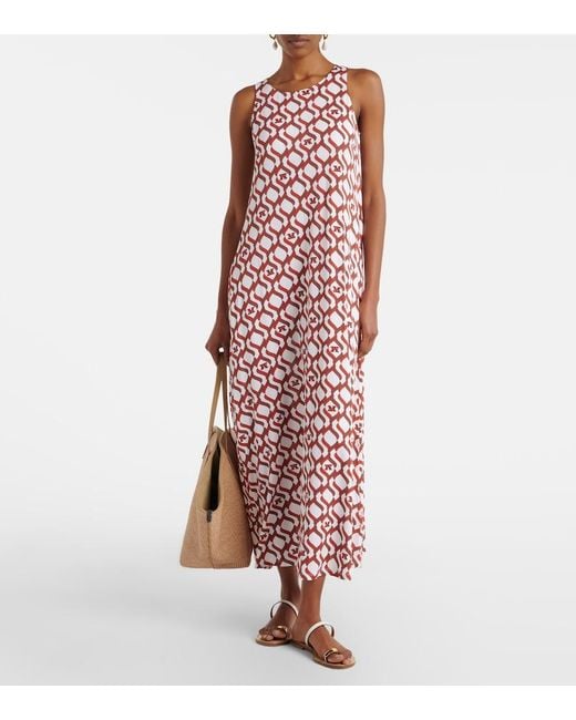 Robe Midi Paste Imprimee Max Mara en coloris Red