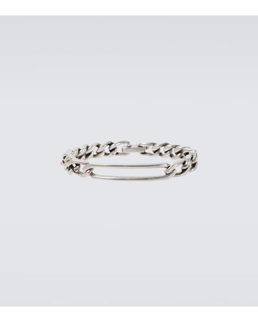 Saint Laurent White Logo Chain Bracelet for men