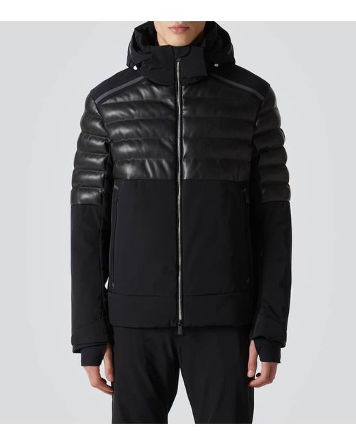 Toni Sailer Skijacke Lorenz Mit Lederimitat in Black für Herren