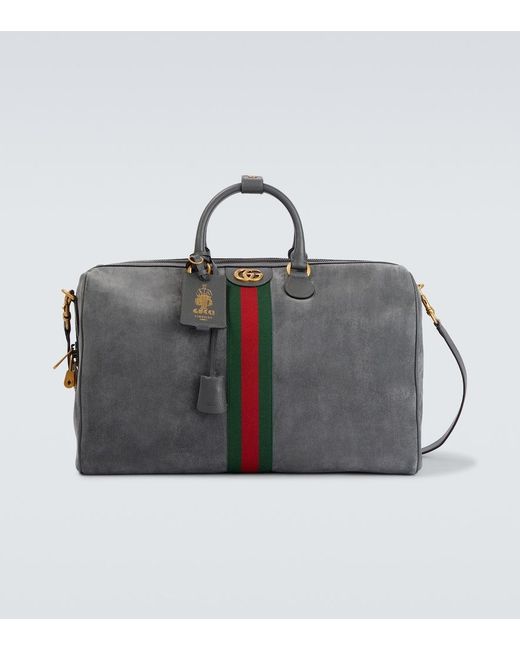 Gucci Black Savoy Medium Suede Duffel Bag for men