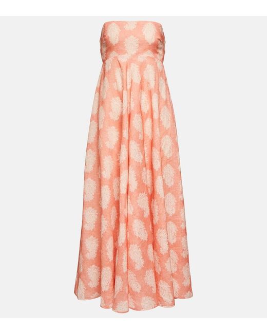 Zimmermann Orange Printed Midi Dress