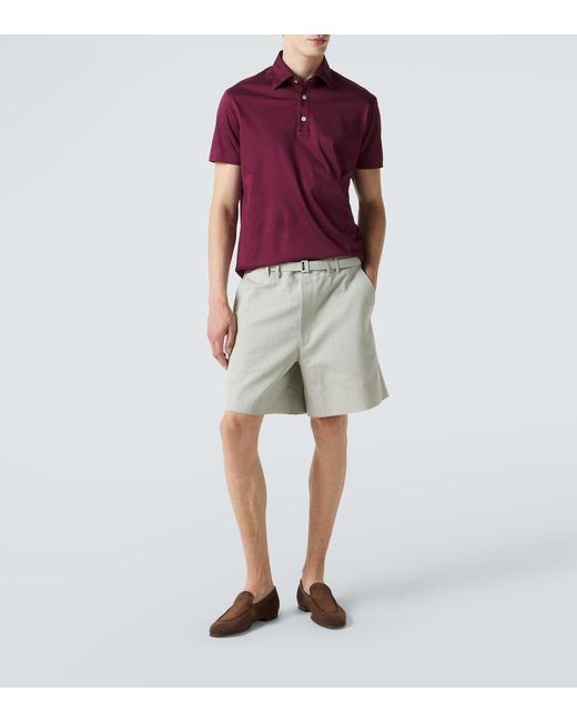 Kiton Red Cotton Polo Shirt for men