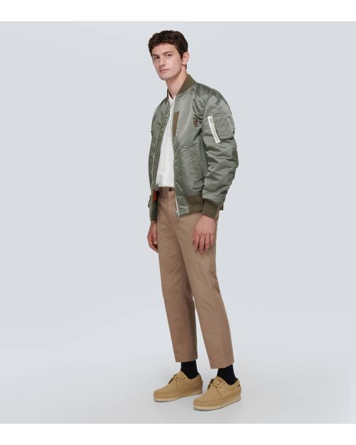 Sacai Twill Bomber Jacket in Green for Men | Lyst UK