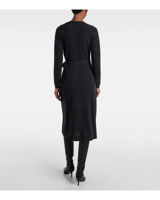 Jardin Des Orangers Black Wool And Cashmere Wrap Dress