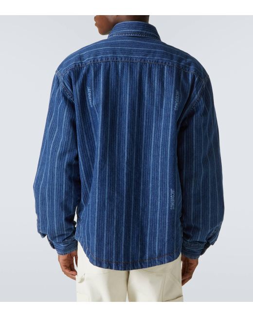 Jacquemus Blue Boulanger Striped Denim Shirt for men