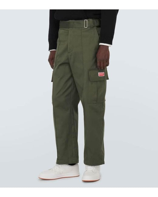 Pantalones cargo de algodon de tiro medio KENZO de hombre de color Green