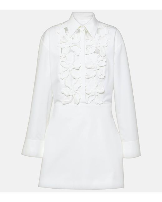 Robe brodee en coton Valentino en coloris White