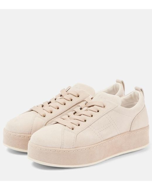 Hogan Natural H681 Suede Platform Sneakers