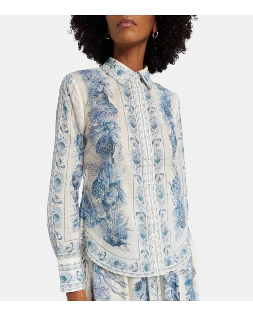 Zimmermann Blue Wanderlust Cotton Shirt