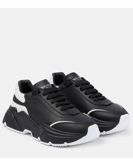 Dolce & Gabbana Black Daymaster Leather Sneakers