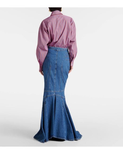 Etro Blue Denim Maxi Skirt