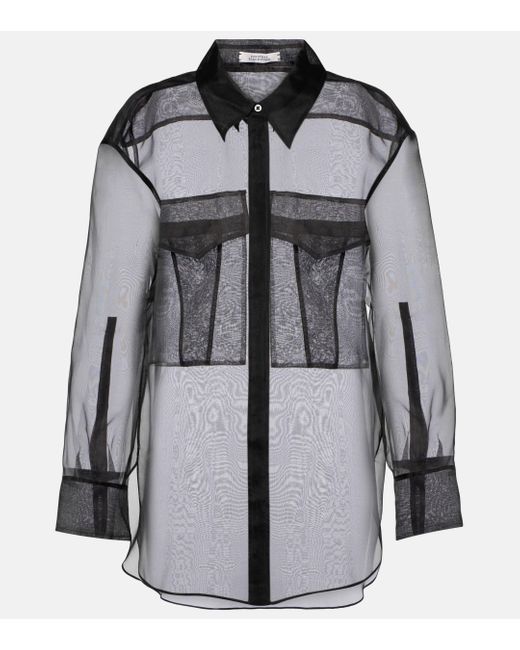 Dorothee Schumacher Gray Sheer Opulence Silk Organza Shirt
