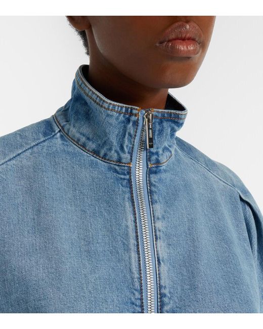Alaïa Blue Denim Blouson Jacket