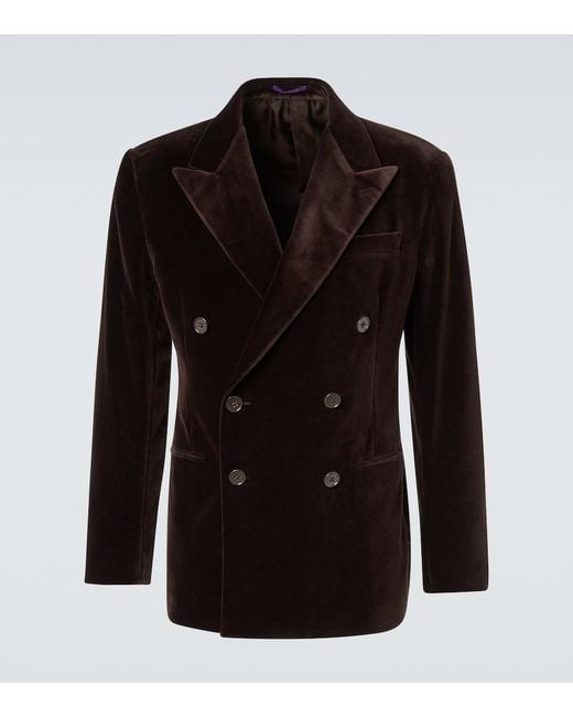 Ralph Lauren Black Kent Cotton Velvet Suit Jacket for men