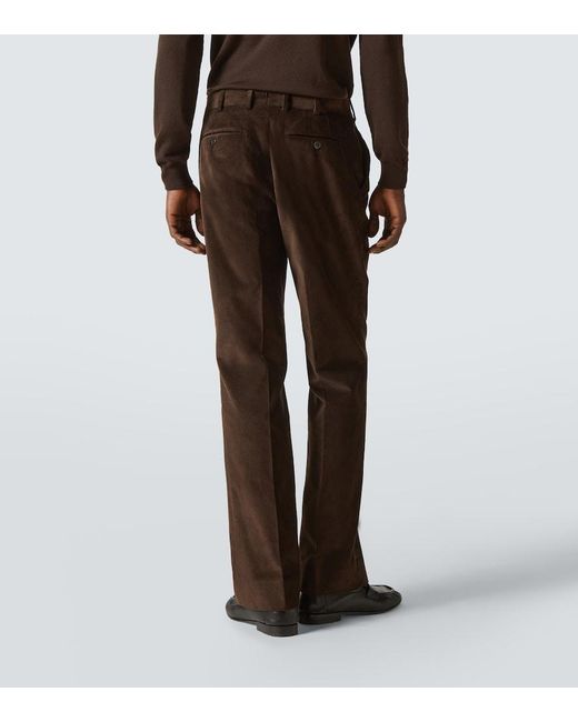 Saman Amel Gerade Hose Amo Aus Baumwoll-Cord in Brown für Herren