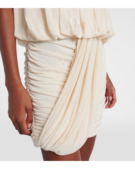 Isabel Marant White Adeli Draped Jersey Corset Dress