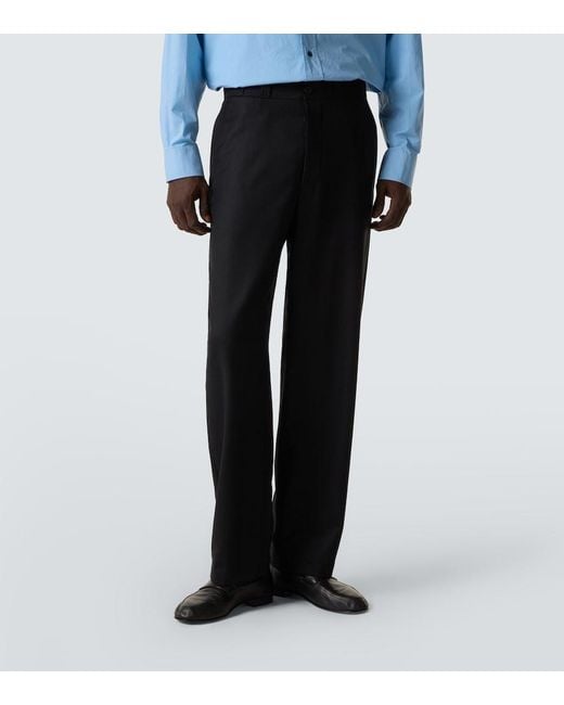 The Row Black Ottis Virgin Wool Straight Pants for men