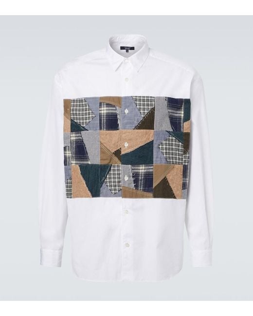 Camisa De Popelin De Algodon Con Patchwork Comme des Garçons de hombre de color White