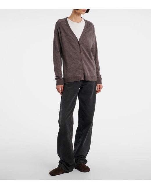 The Row Brown Liberty Cashmere Cardigan