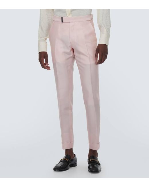 Pantalones de traje Atticus II de lana y seda Tom Ford de hombre de color Natural