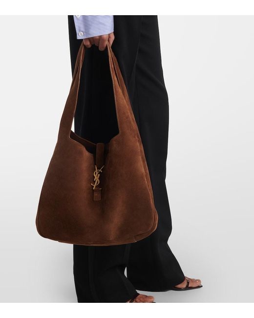 Saint Laurent Brown Le 5 A 7 Bea Suede Tote Bag