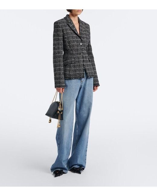 Erdem Blue High-Rise Wide-Leg Jeans