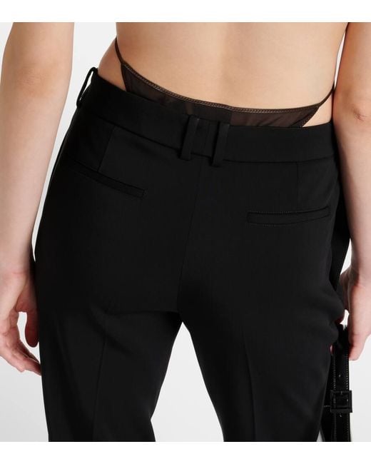 Saint Laurent Black Low-rise Gabardine Straight Pants