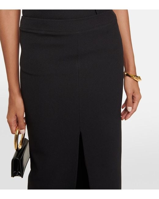 Safiyaa Blue Elowen High-Rise Crepe Maxi Skirt