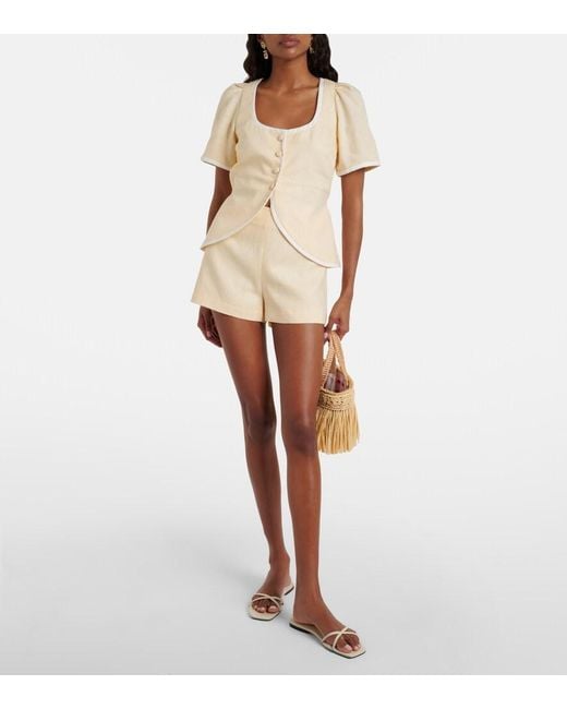 Faithfull The Brand Natural Madeleine Belted Linen Top