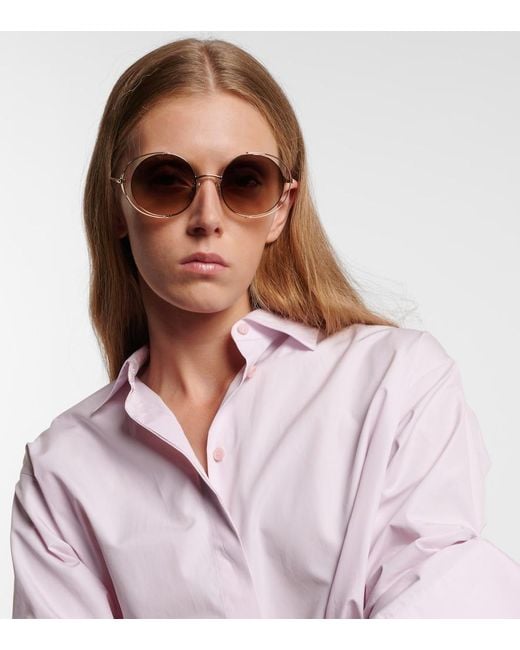 Loewe Brown Signature Round Sunglasses