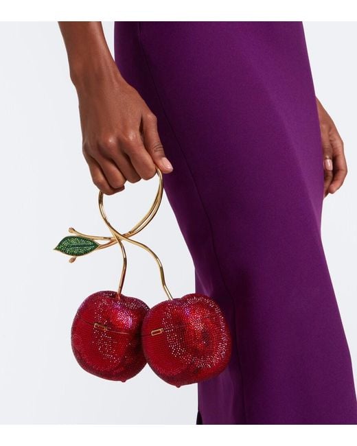 Judith Leiber Red Cherries Small Embellished Clutch