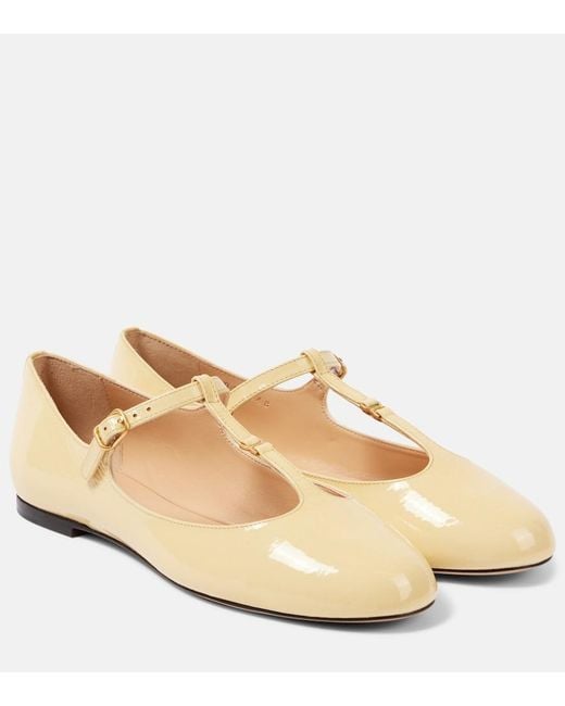 Chloé Natural Marcie Patent Leather Mary Jane Flats