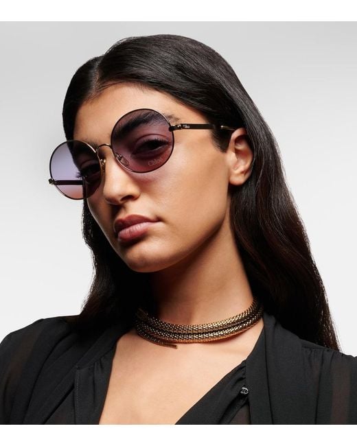 Chloé Blue Aly Oversized Sunglasses