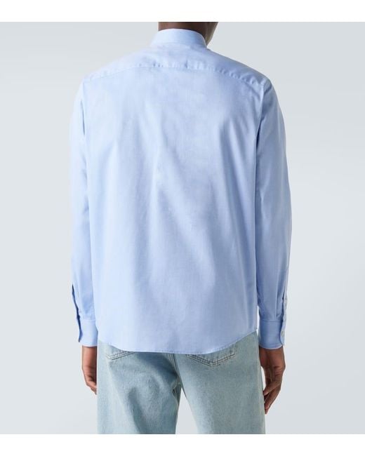 Valentino Blue Cotton Oxford Shirt for men